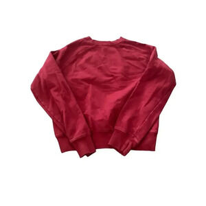 John Galt Red Long Sleeve Crew Neck Plain Pullover Sweatshirt